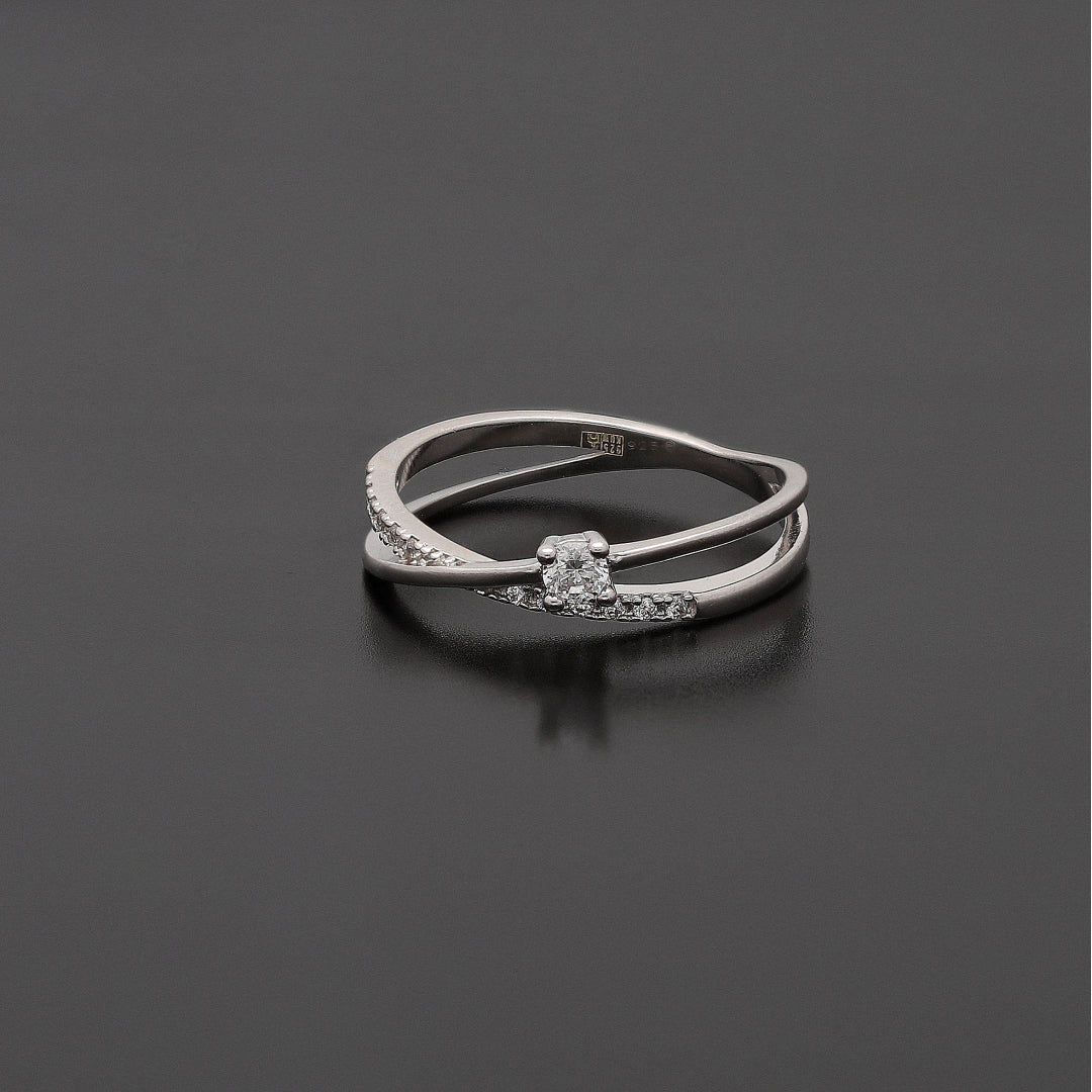 Sterling Silver 925 Criss Cross Ring - FKJRNSL10763