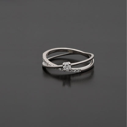 Sterling Silver 925 Criss Cross Ring - FKJRNSL10763