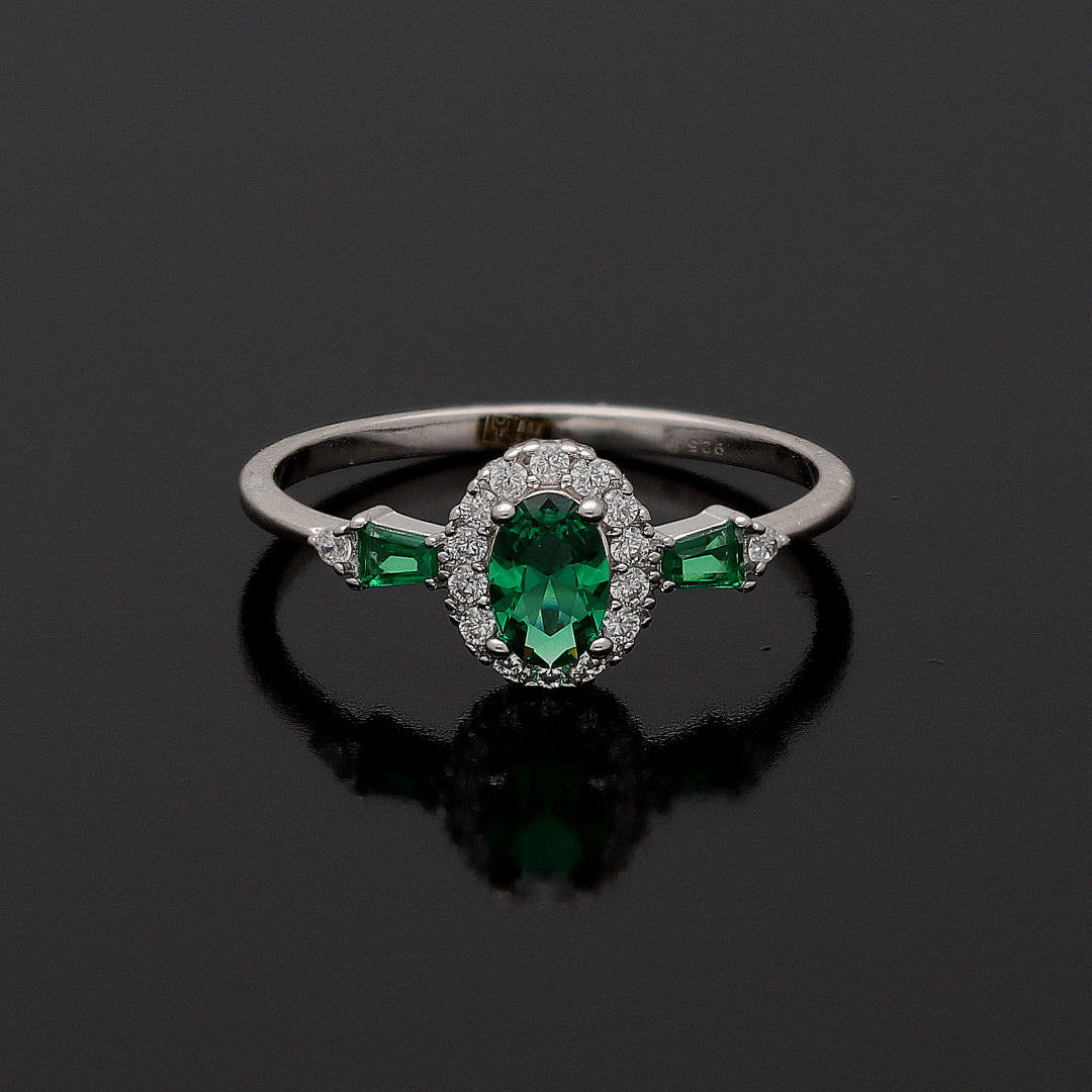 Sterling Silver 925 Emerald Spark Ring - FKJRNSL10768