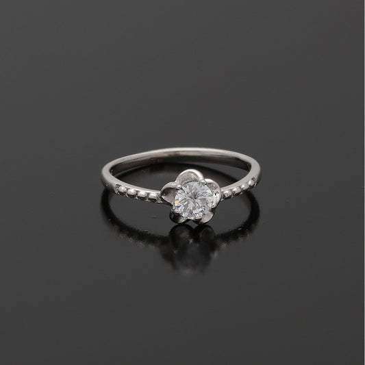 Sterling Silver 925 Floral Shine Ring - FKJRNSL10770