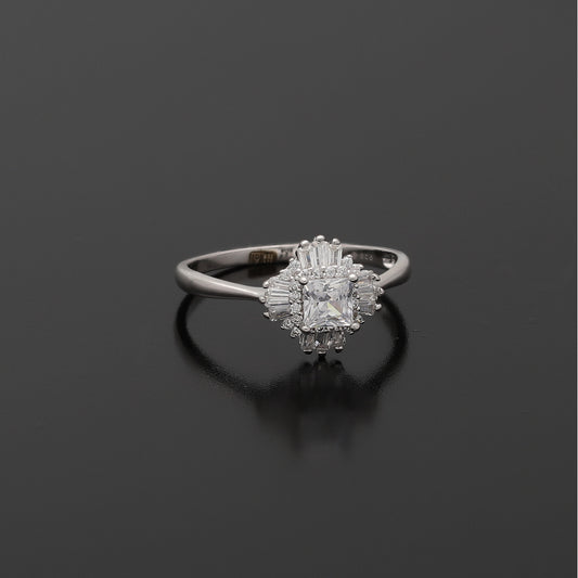Sterling Silver 925 Square Radiance Ring - FKJRNSL10773