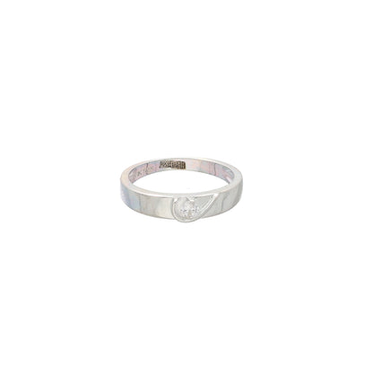 Sterling Silver 925 Minimal CZ Ring - FKJRNSL10774