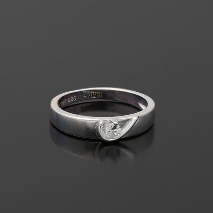 Sterling Silver 925 Minimal CZ Ring - FKJRNSL10774