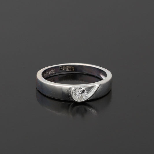 Sterling Silver 925 Minimal CZ Ring - FKJRNSL10774
