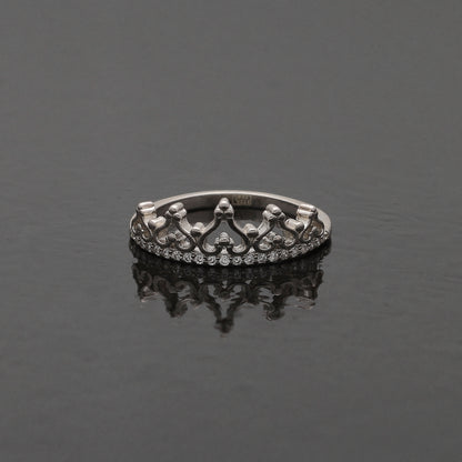 Sterling Silver 925 Filigree Crown Ring - FKJRNSL10776