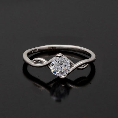 Sterling Silver 925 Eternal Twist Ring - FKJRNSL10781