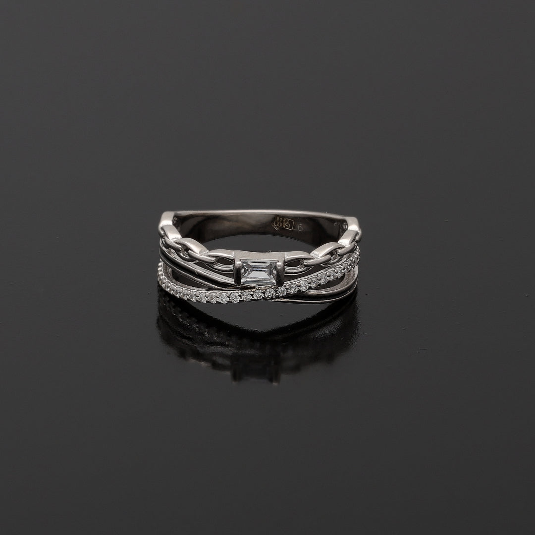 Sterling Silver 925 Urban Link Ring - FKJRNSL10784