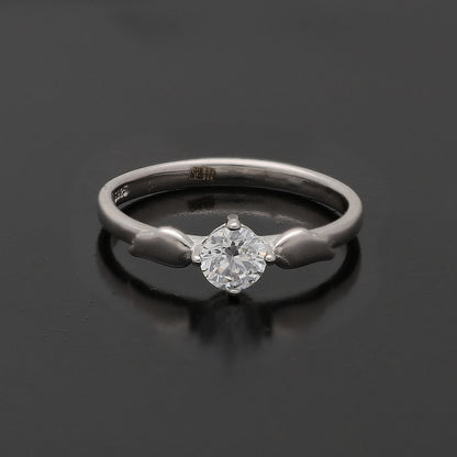 Sterling Silver 925 Ethereal Solitaire Ring - FKJRNSL10786