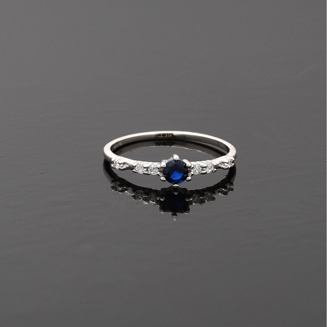 Sterling Silver 925 Sapphire Promise Ring - FKJRNSL10787