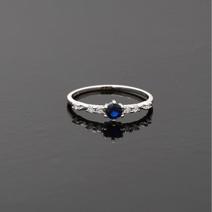 Sterling Silver 925 Sapphire Promise Ring - FKJRNSL10787