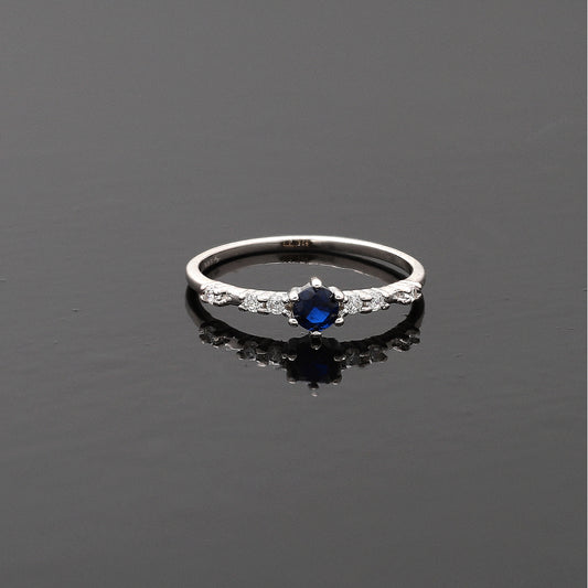 Sterling Silver 925 Sapphire Promise Ring - FKJRNSL10787