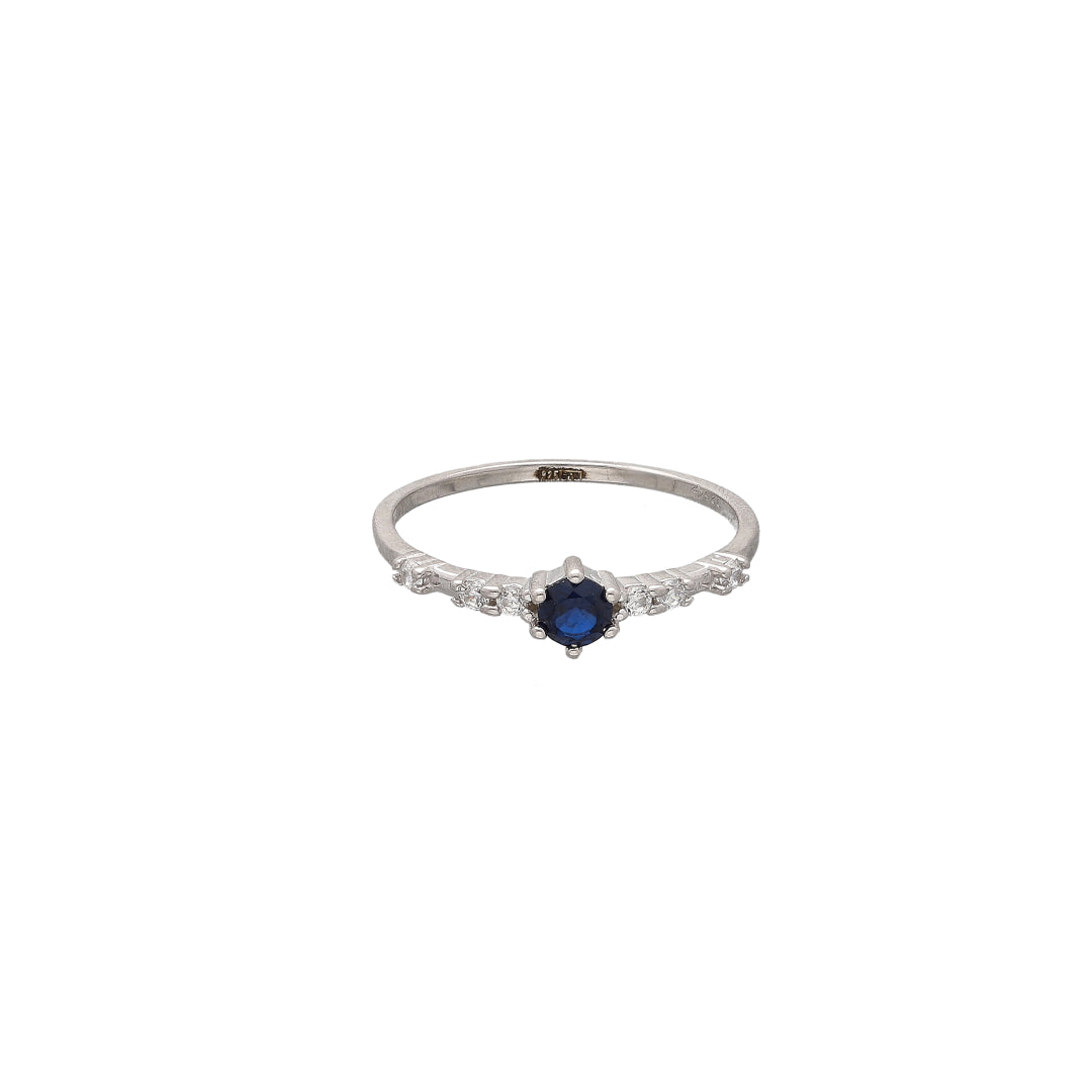Sterling Silver 925 Sapphire Promise Ring - FKJRNSL10787
