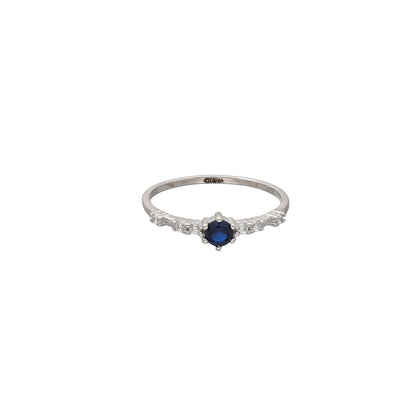 Sterling Silver 925 Sapphire Promise Ring - FKJRNSL10787