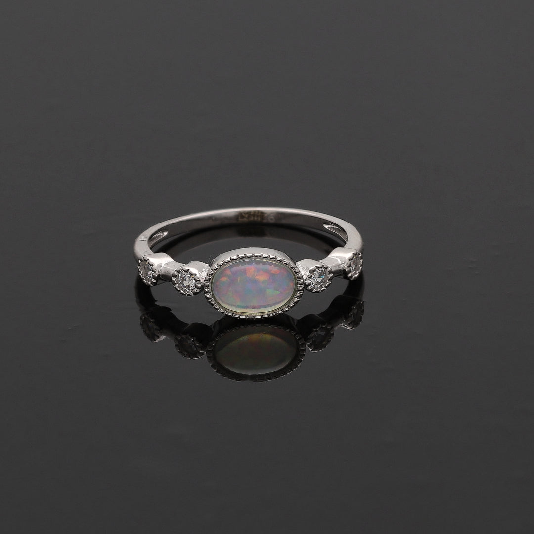 Sterling Silver 925 Moonstone Ring - FKJRNSL10790