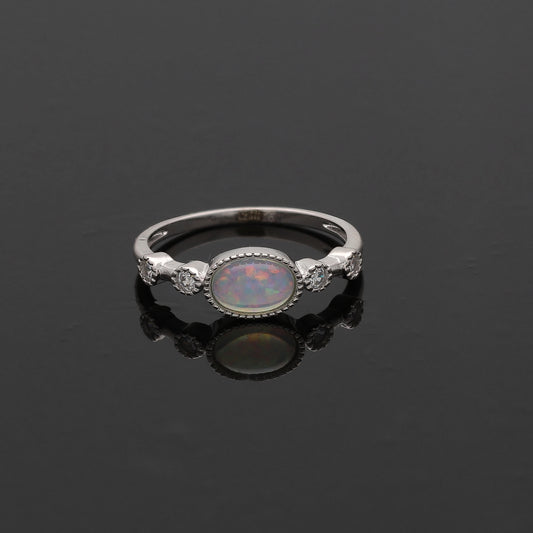 Sterling Silver 925 Moonstone Ring - FKJRNSL10790