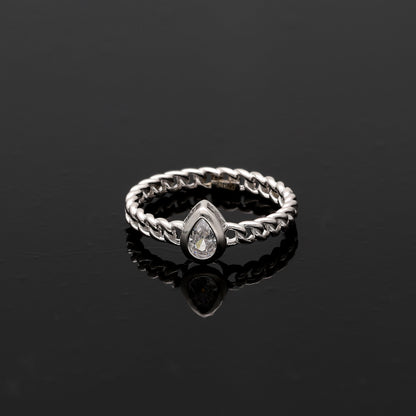 Sterling Silver 925 Pear Cut Ring - FKJRNSL10791