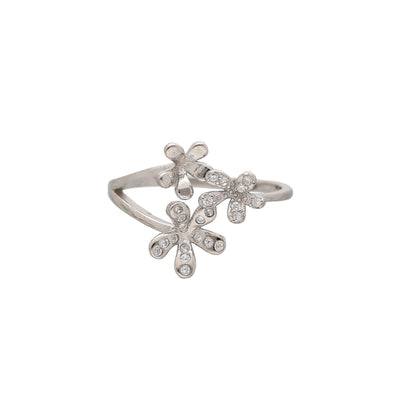 Sterling Silver 925 Daily Wear Flower Ring - FKJRNSL10794