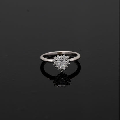 Sterling Silver 925 Dazzling Halo Ring - FKJRNSL10797