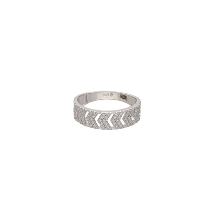 Sterling Silver 925 Zigzag Diamond Ring - FKJRNSL10798