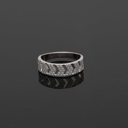 Sterling Silver 925 Zigzag Diamond Ring - FKJRNSL10798