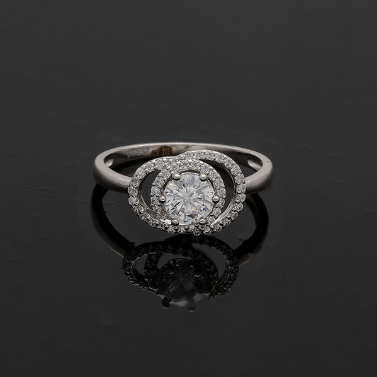 Sterling Silver 925 Centerpiece Diamond Ring - FKJRNSL10800