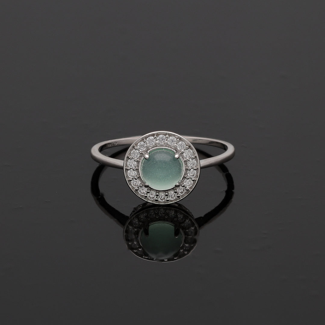 Sterling Silver 925 Mint Halo Ring - FKJRNSL10803