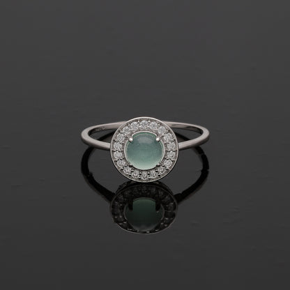 Sterling Silver 925 Mint Halo Ring - FKJRNSL10803
