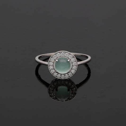 Sterling Silver 925 Mint Halo Ring - FKJRNSL10803
