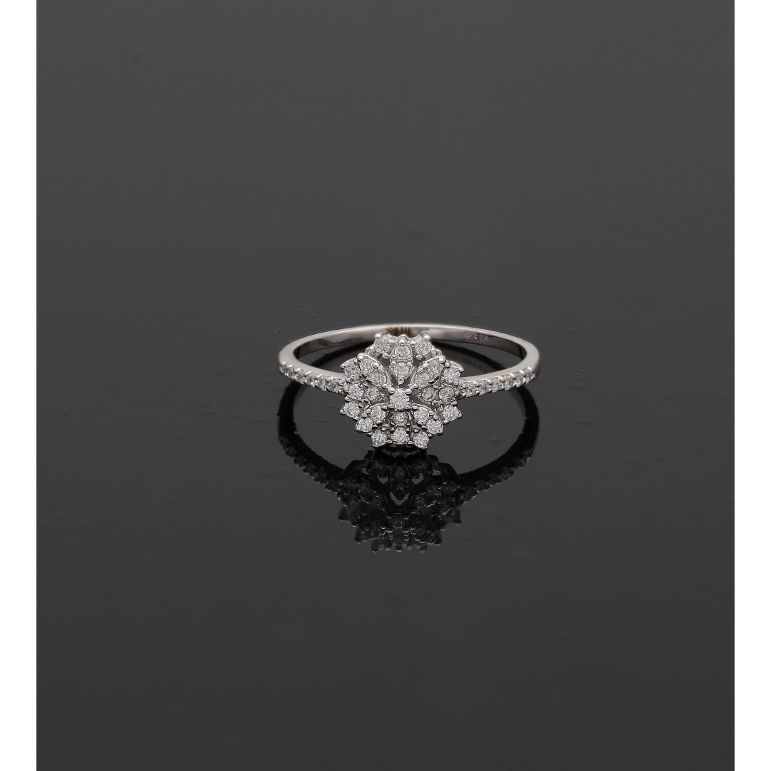 Sterling Silver 925 Bloom Halo Ring - FKJRNSL10804