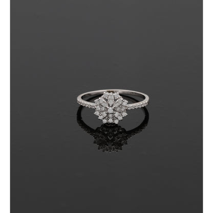 Sterling Silver 925 Bloom Halo Ring - FKJRNSL10804