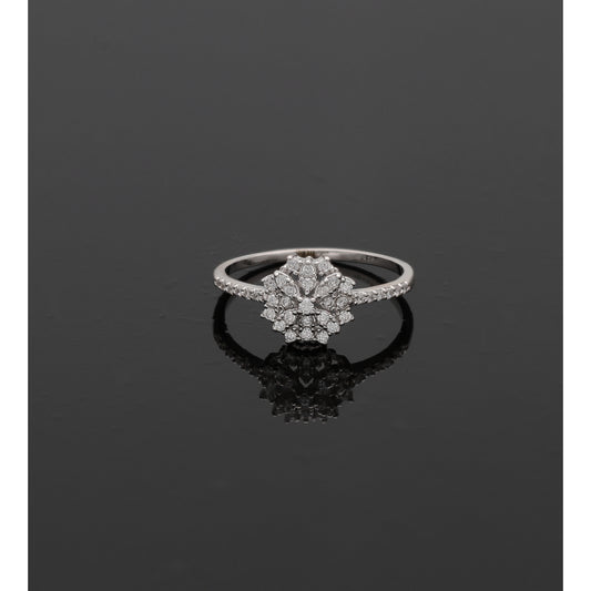 Sterling Silver 925 Bloom Halo Ring - FKJRNSL10804