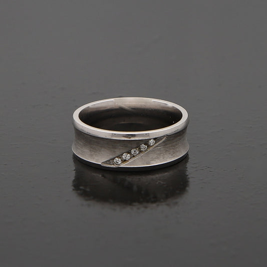Sterling Silver 925 Contemporary Band Ring - FKJRNSL10960