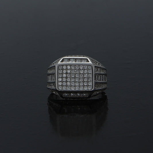 Sterling Silver 925 Square Cluster Ring - FKJRNSL10965