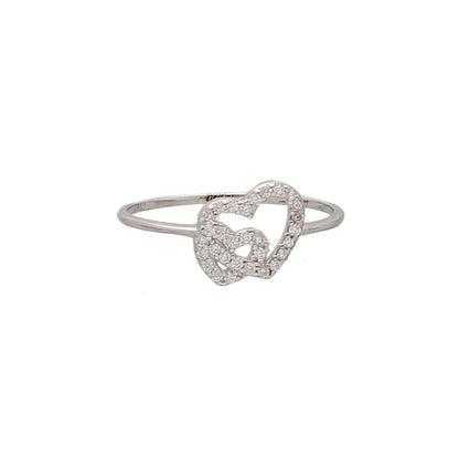 Sterling Silver 925 Open Heart Ring - FKJRNSL10970