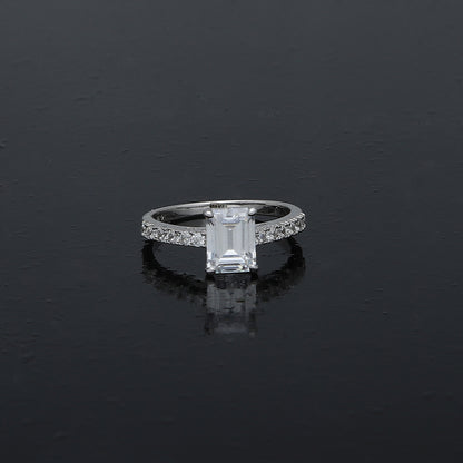 Sterling Silver 925 Emerald Cut Ring - FKJRNSL10979