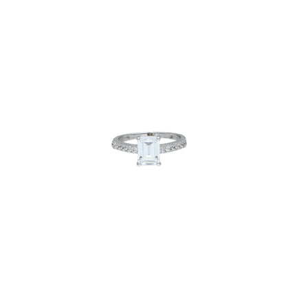 Sterling Silver 925 Emerald Cut Ring - FKJRNSL10979