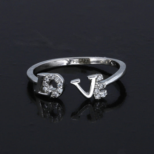 Sterling Silver 925 LOVE Motif Ring - FKJRNSL10983