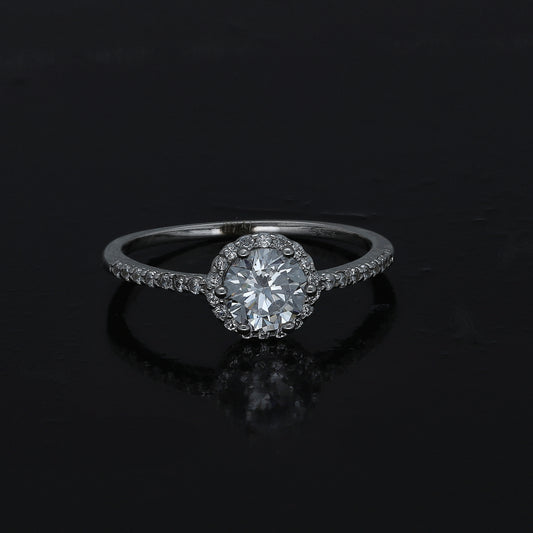 Sterling Silver 925 Spark Halo Ring - FKJRNSL10988