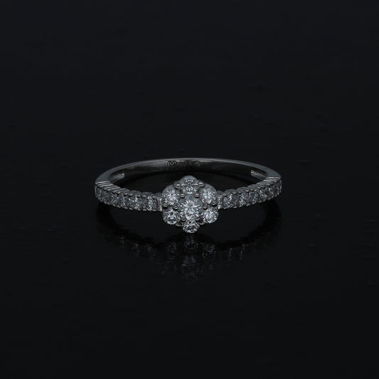 Sterling Silver 925 Floral Cluster Ring - FKJRNSL10989