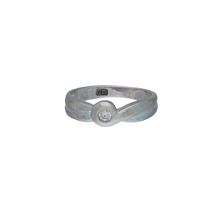 Sterling Silver 925 Round Bezel Ring - FKJRNSL10993
