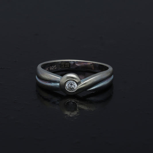 Sterling Silver 925 Round Bezel Ring - FKJRNSL10993