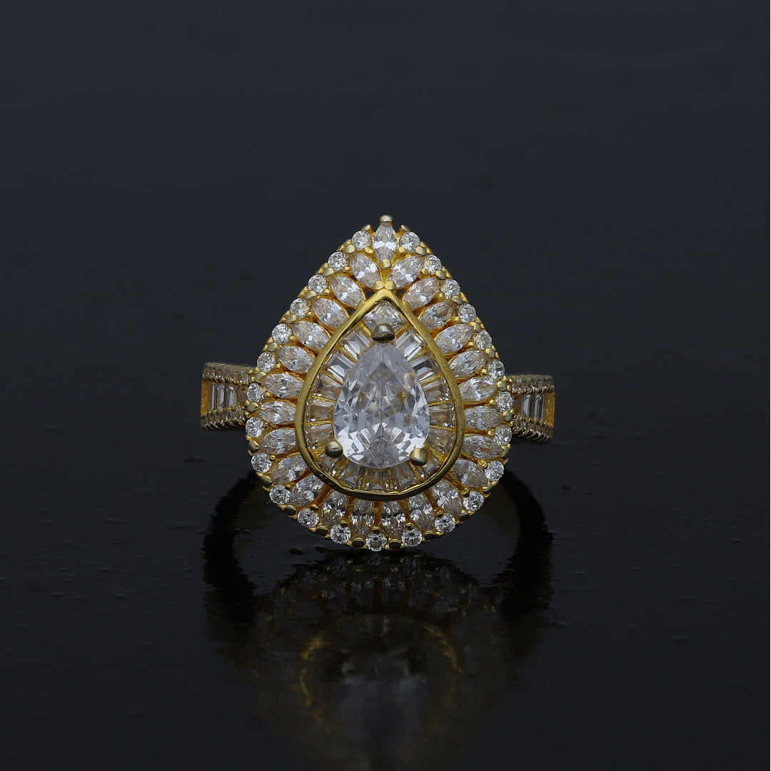 Sterling Silver 925 Pear-Cut Cocktail Ring - FKJRNSL10994