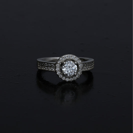 Sterling Silver 925 Round Center Ring - FKJRNSL10997