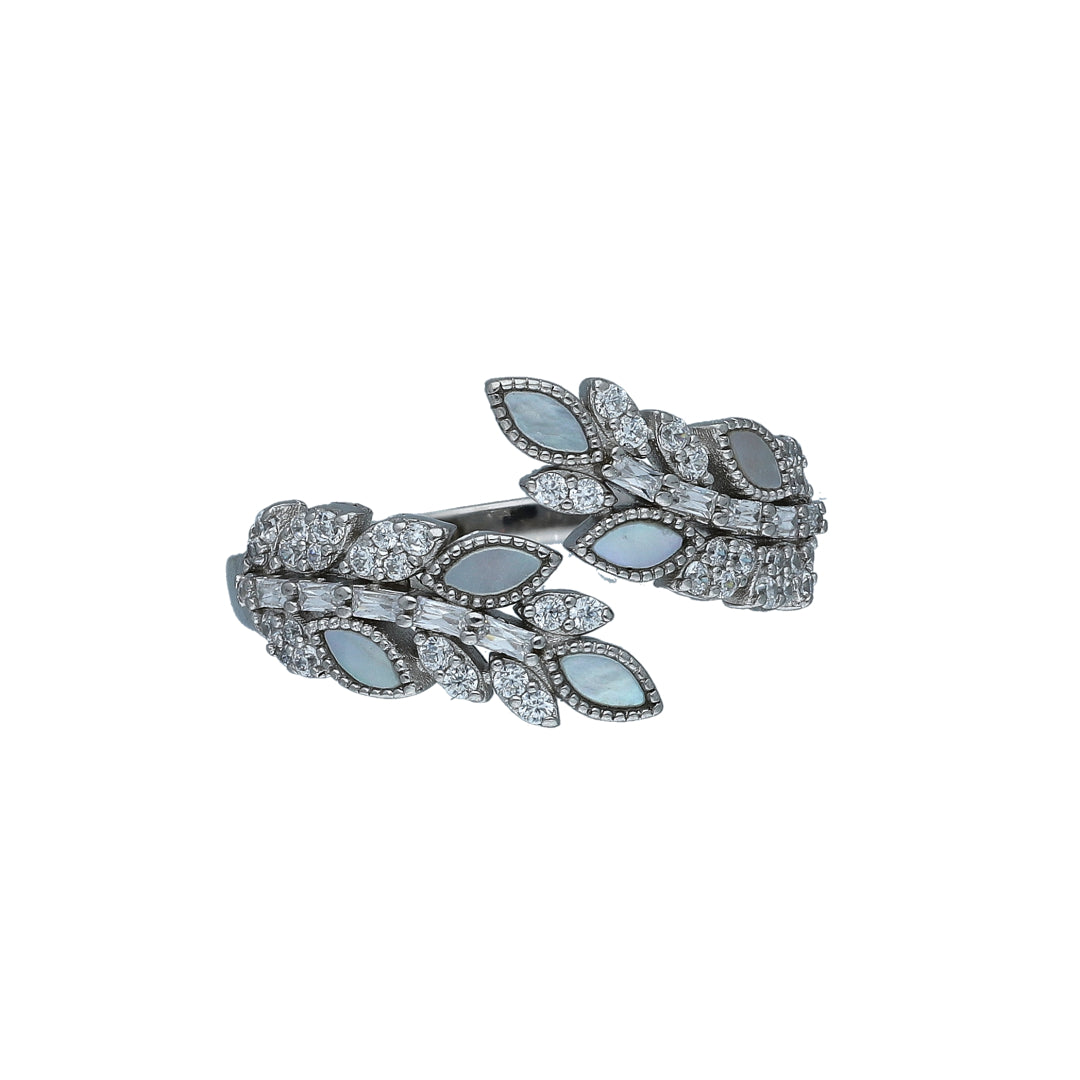 Sterling Silver 925 Leaf Design Ring - FKJRNSL10999