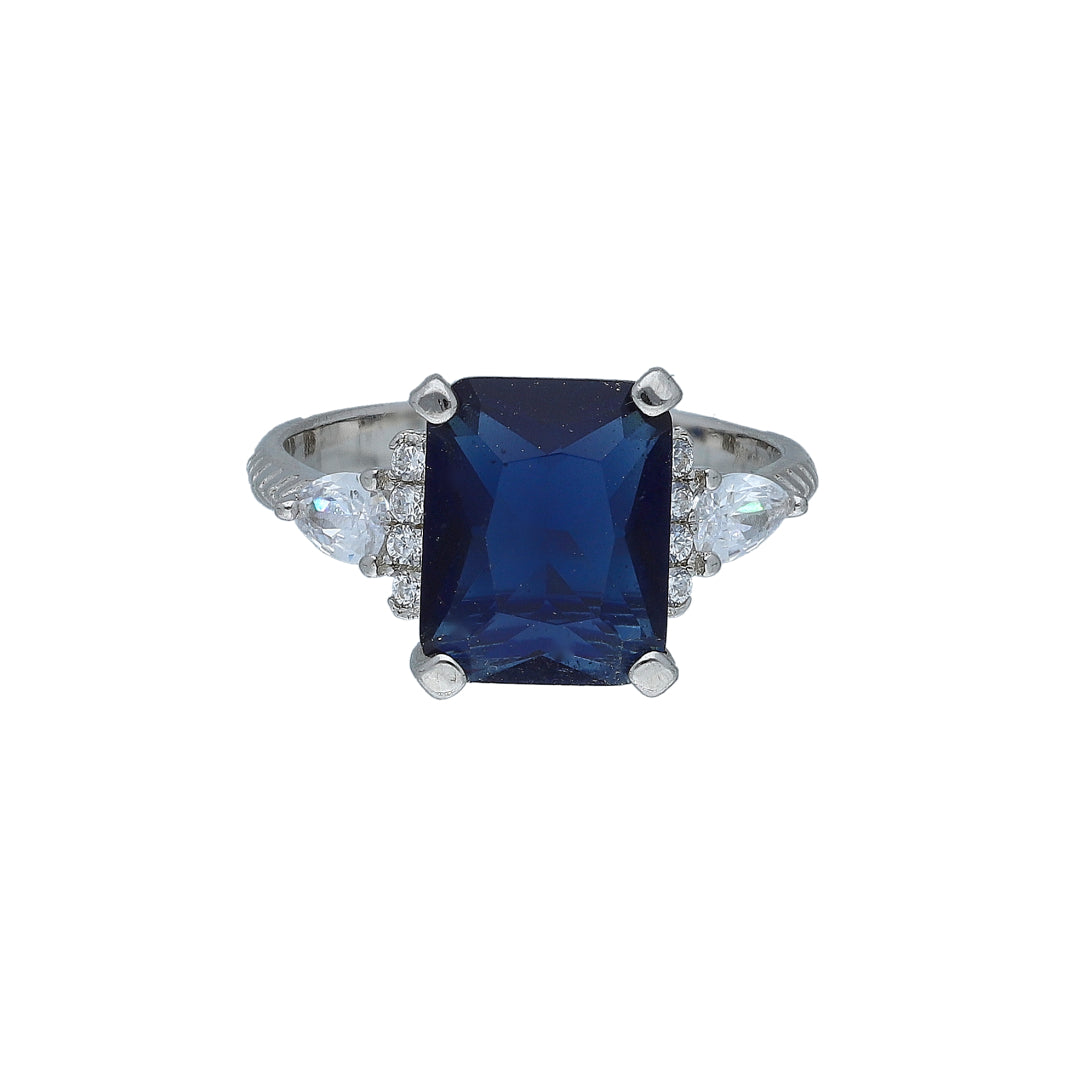 Sterling Silver 925 Blue Center Ring - FKJRNSL11000