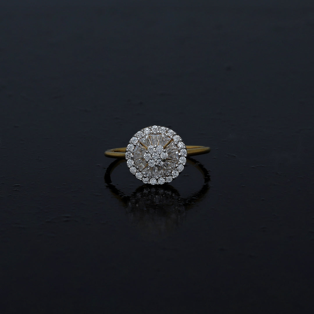 Sterling Silver 925 Round Halo Ring - FKJRNSL11004