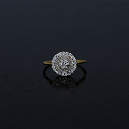 Sterling Silver 925 Round Halo Ring - FKJRNSL11004