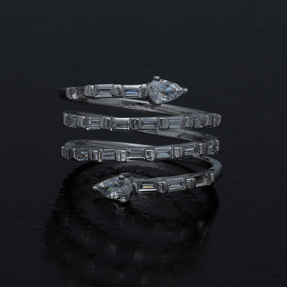 Sterling Silver 925 Spiral Wrap Ring - FKJRNSL11008