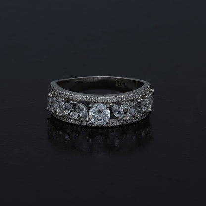Sterling Silver 925 Sparkle Band Ring - FKJRNSL11009