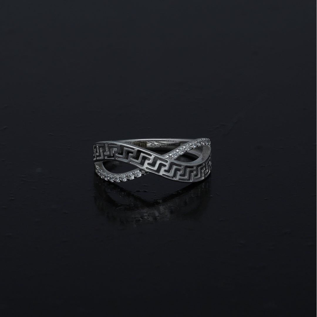 Sterling Silver 925 Interlaced Band Ring - FKJRNSL11014